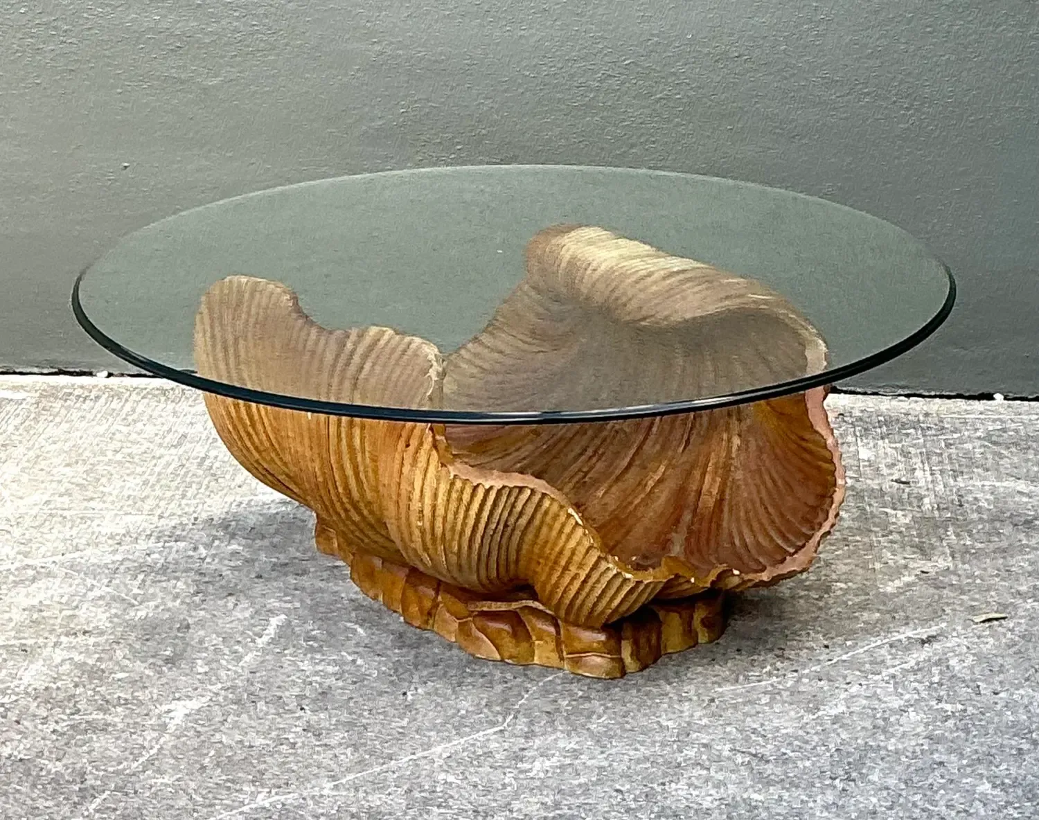 Vintage Carved Clam Shell Coffee Table — additional photo 3