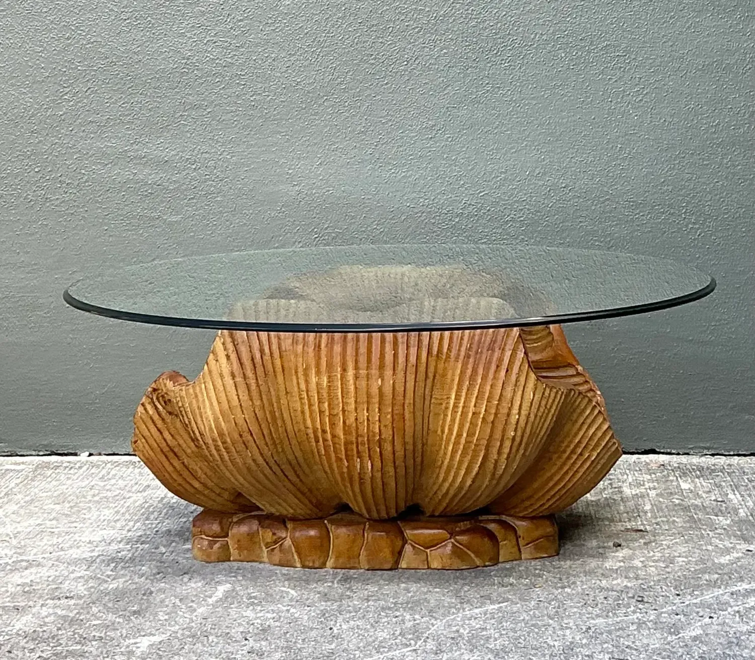Vintage Carved Clam Shell Coffee Table — additional photo 5