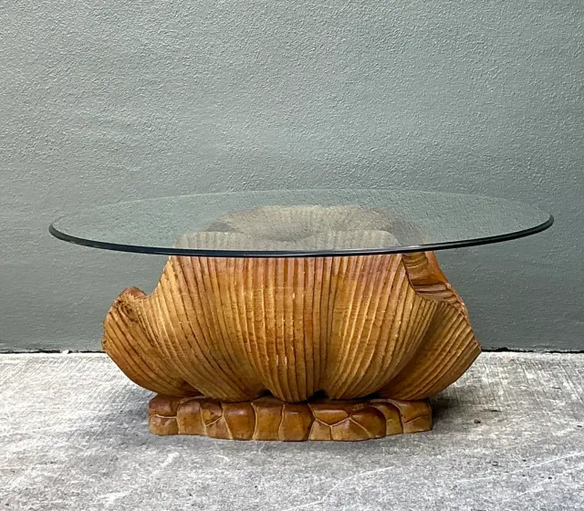 Vintage Carved Clam Shell Coffee Table — additional photo 5