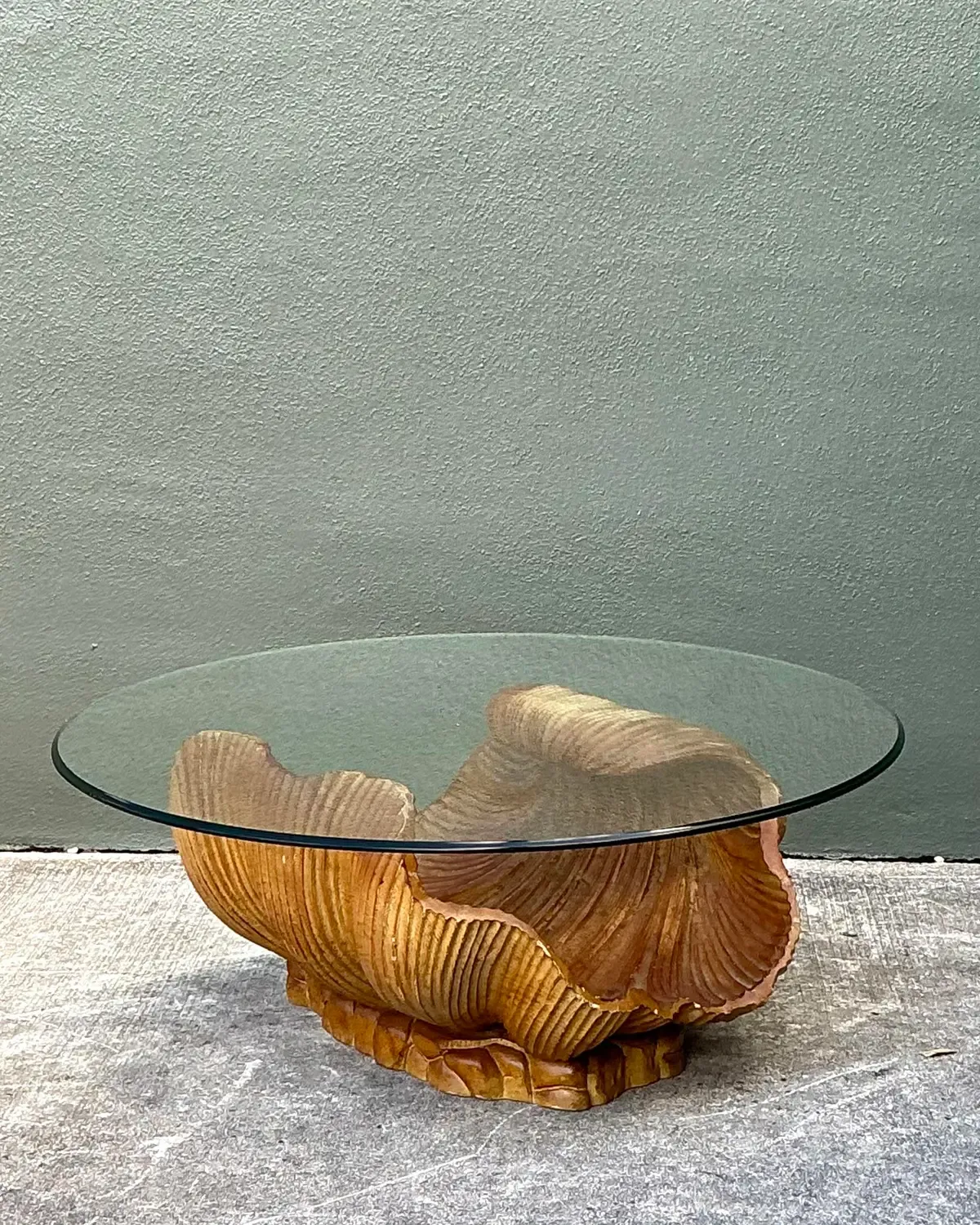 Vintage Carved Clam Shell Coffee Table — additional photo 6