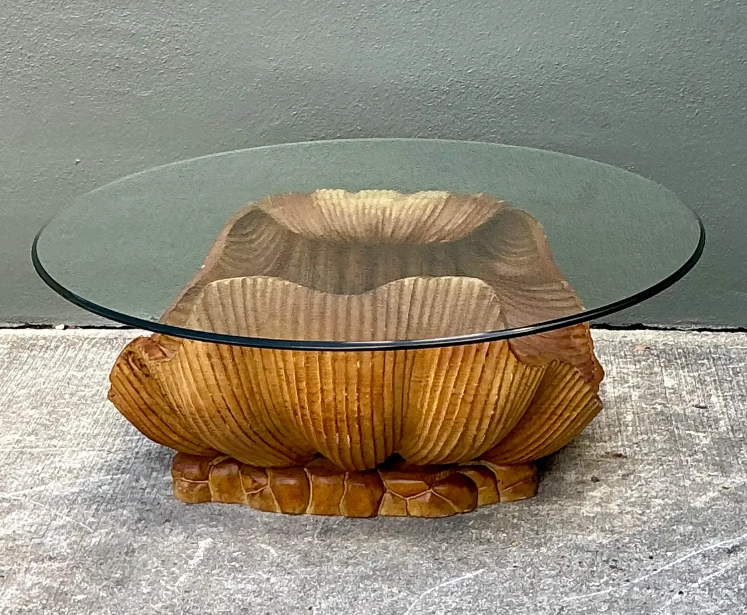 Vintage Carved Clam Shell Coffee Table — additional photo 7