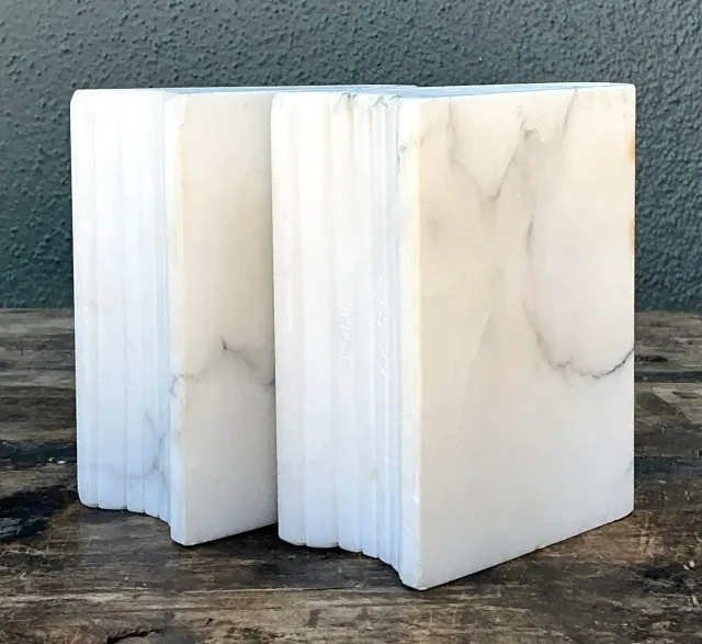 Vintage Carved Marble Book Ends - Set of 2 — additional photo 2