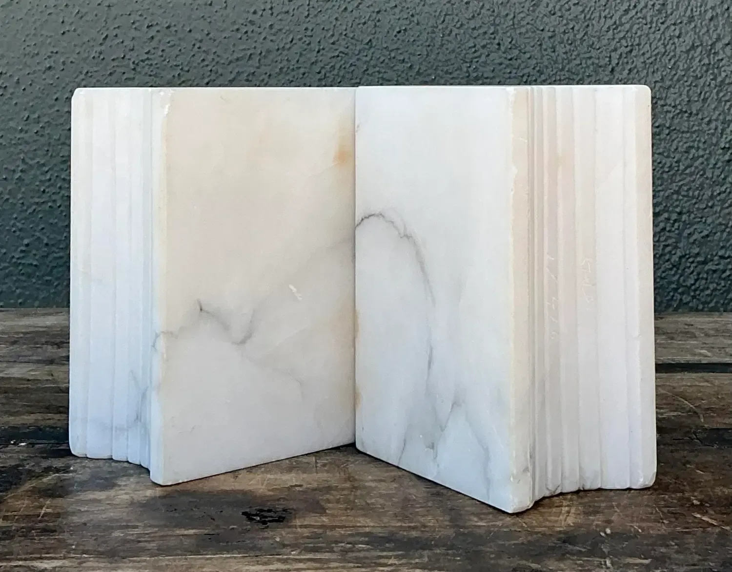 Vintage Carved Marble Book Ends - Set of 2 — additional photo 3