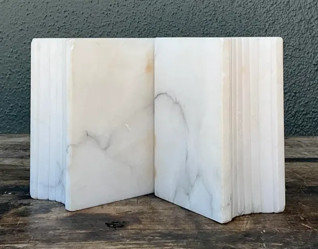 Vintage Carved Marble Book Ends - Set of 2 — additional photo 3