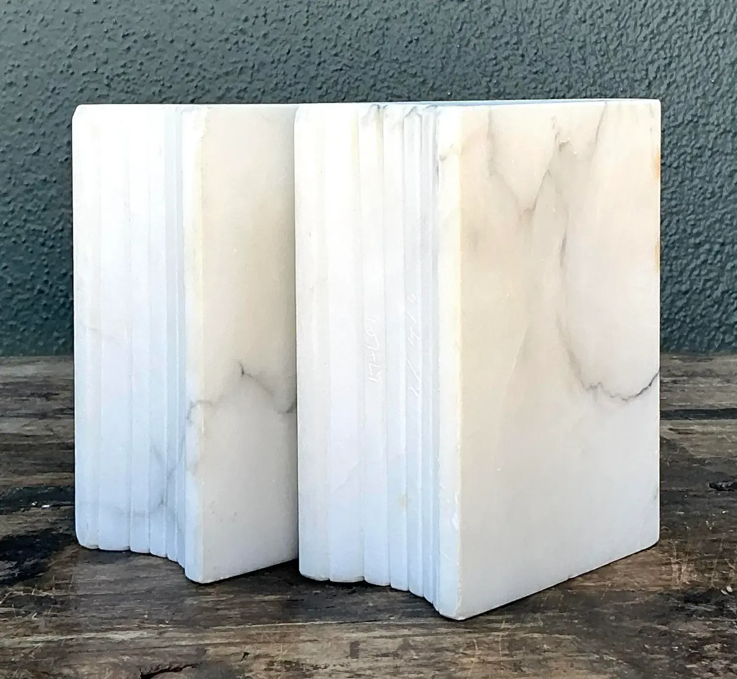 Vintage Carved Marble Book Ends - Set of 2 — additional photo 5