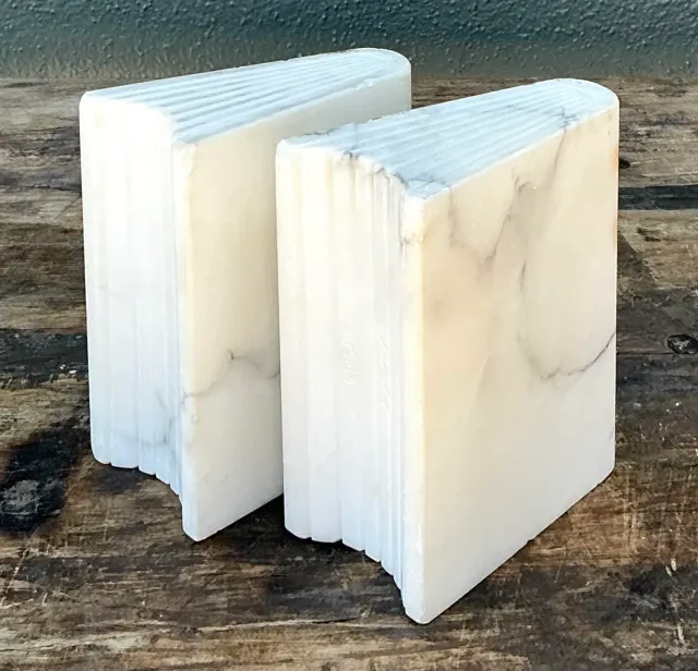 Vintage Carved Marble Book Ends - Set of 2 — additional photo 6