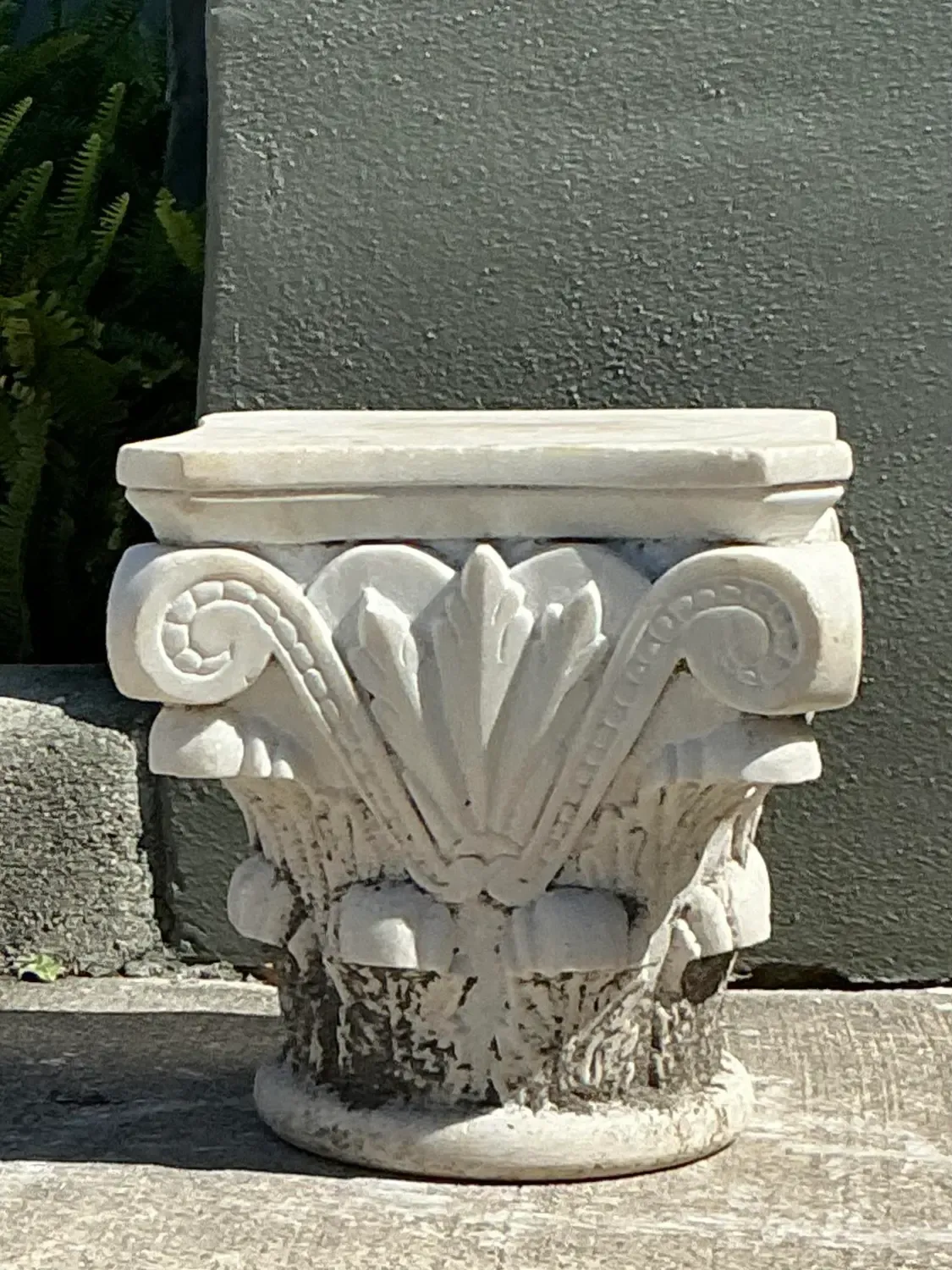 Vintage Carved Marble Column Side Table — additional photo 2