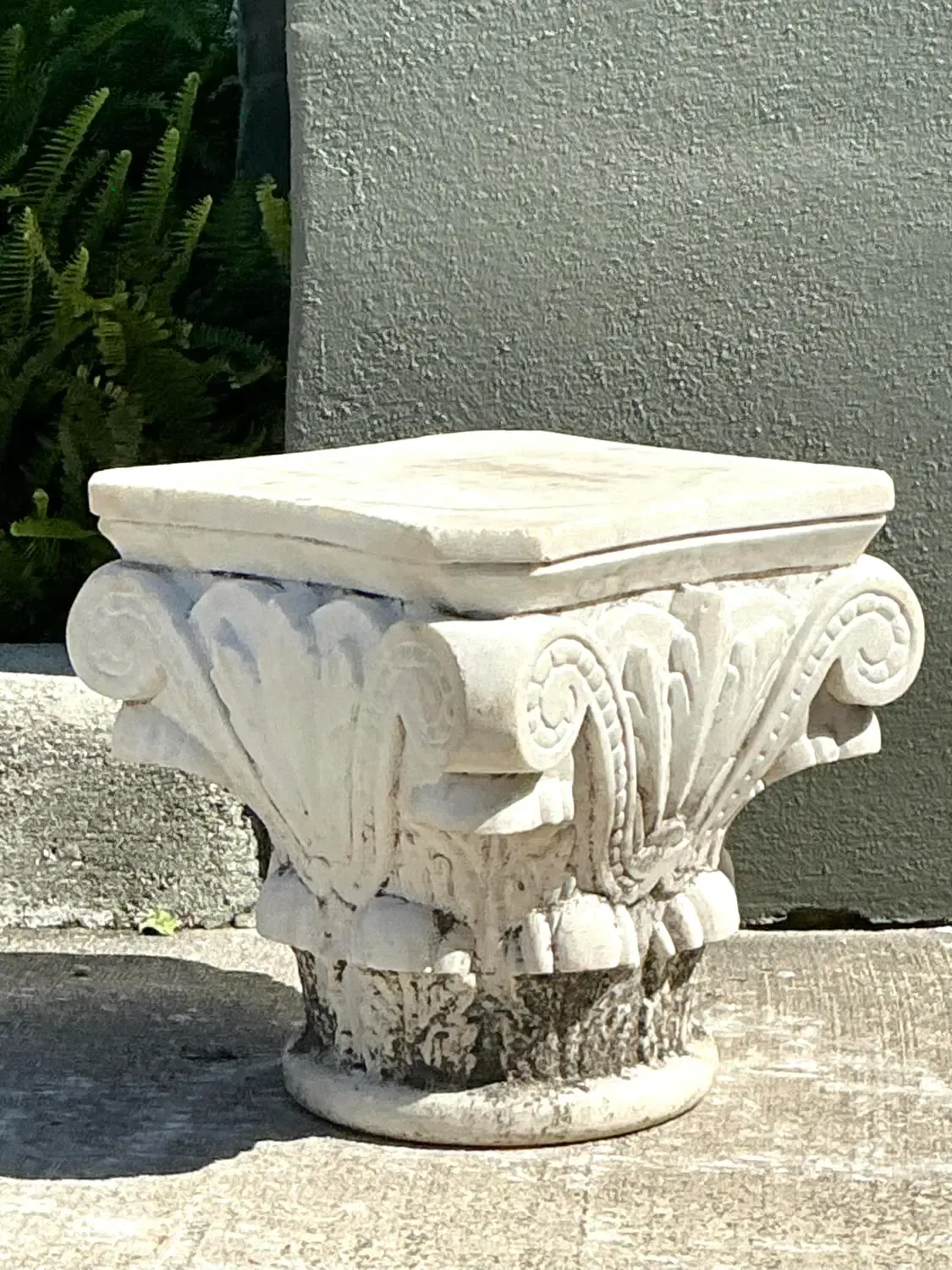 Vintage Carved Marble Column Side Table — additional photo 3