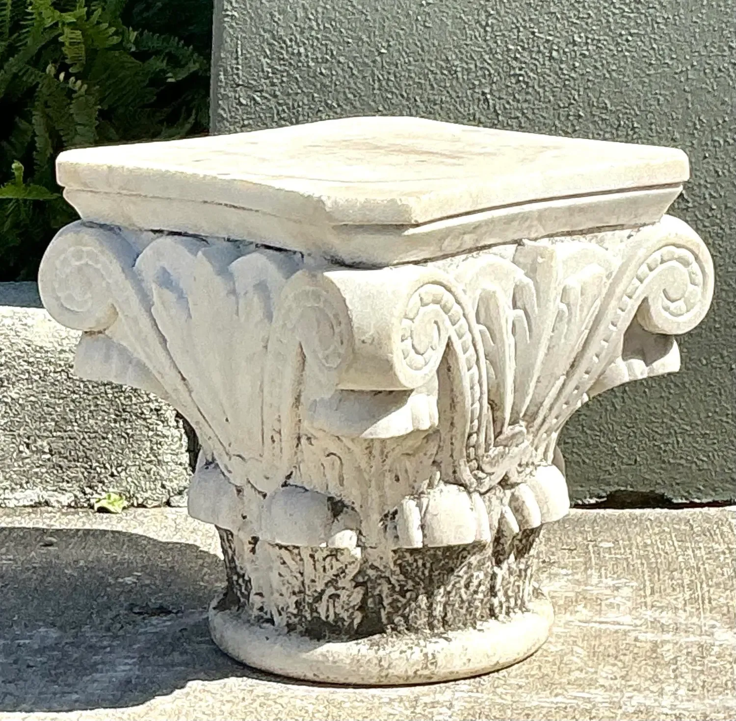 Vintage Carved Marble Column Side Table — additional photo 6