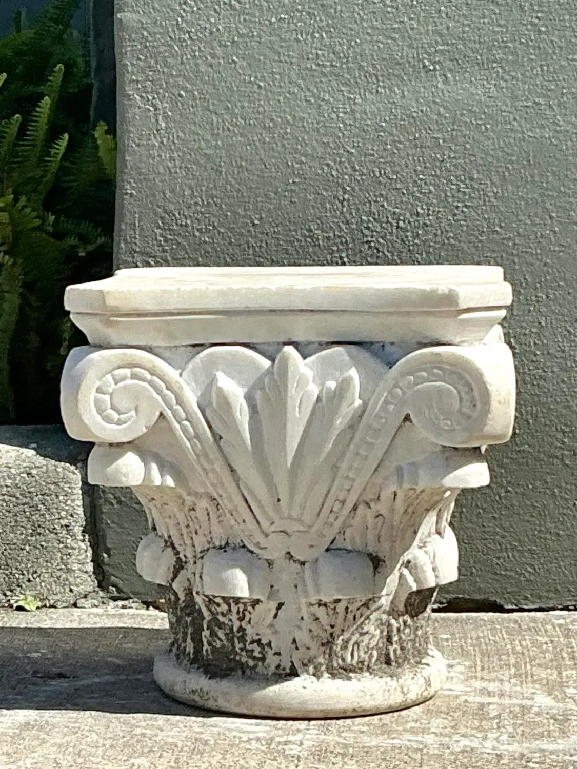Vintage Carved Marble Column Side Table — additional photo 8
