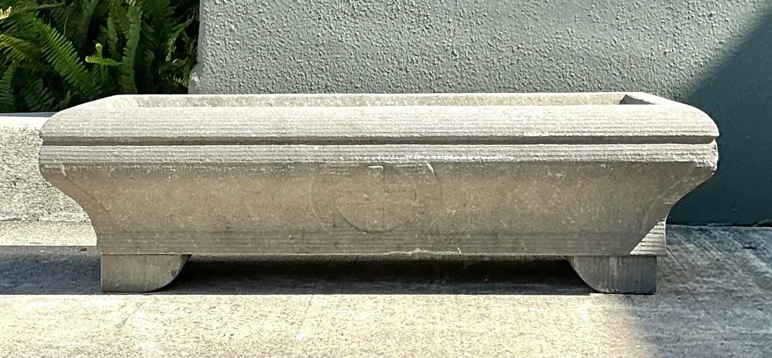 Vintage Carved Stone Engraved Planter — additional photo 3