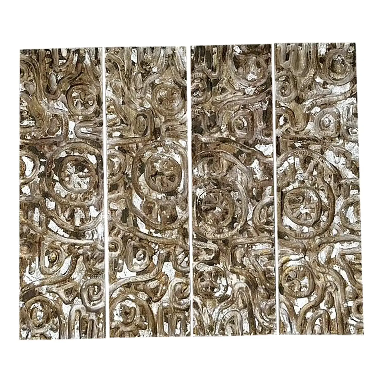 Vintage Carved Wood Panel Wall Sculpture - Set of 4 — additional photo 1