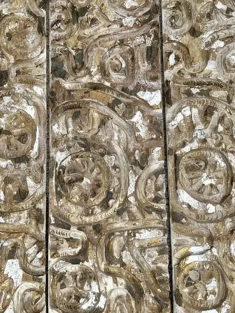 Vintage Carved Wood Panel Wall Sculpture - Set of 4 — additional photo 3