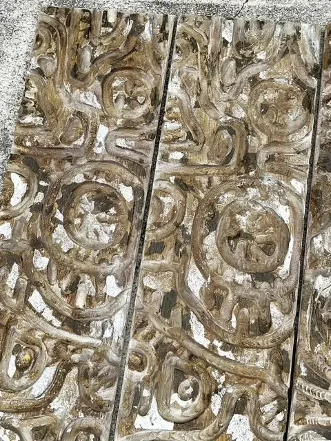Vintage Carved Wood Panel Wall Sculpture - Set of 4 — additional photo 4