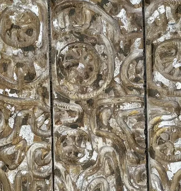 Vintage Carved Wood Panel Wall Sculpture - Set of 4 — additional photo 5