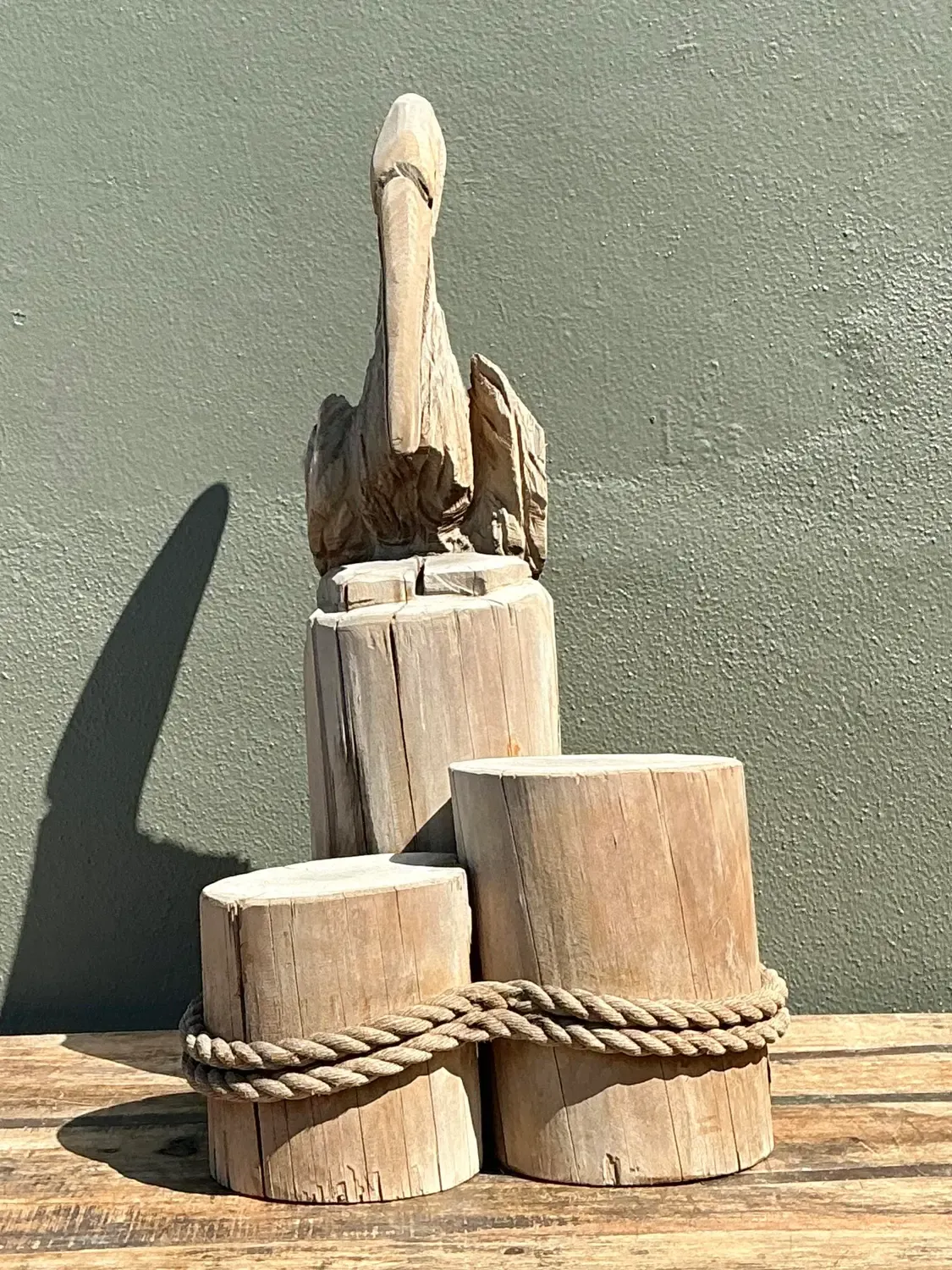 Vintage Carved Wood Pelican on the Docks — additional photo 4