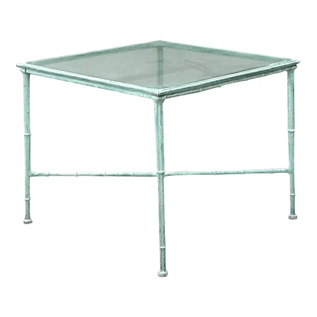 Vintage Cast Aluminum Outdoor Side Table After Brown Jordan — additional photo 1