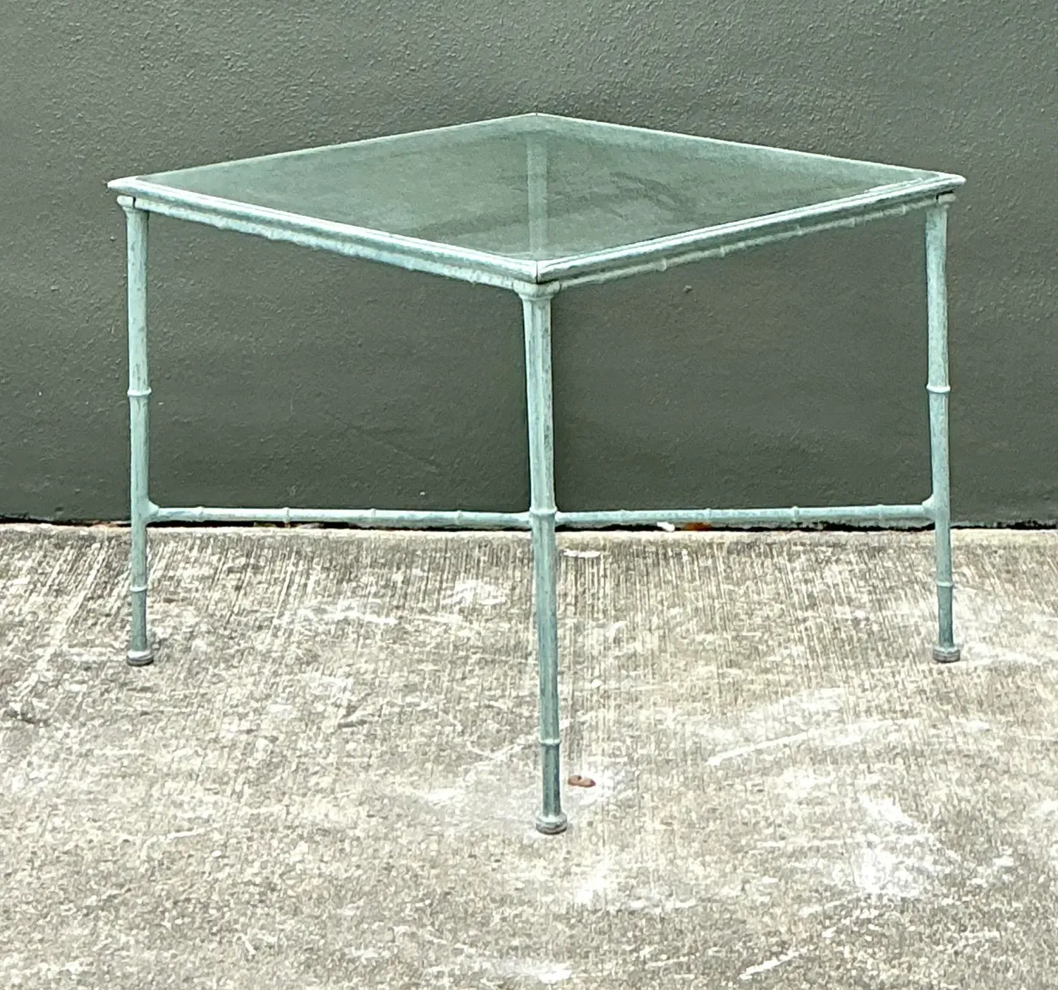 Vintage Cast Aluminum Outdoor Side Table After Brown Jordan — additional photo 2