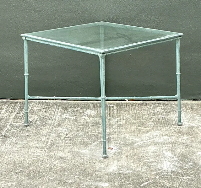 Vintage Cast Aluminum Outdoor Side Table After Brown Jordan — additional photo 2