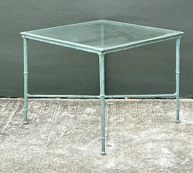 Vintage Cast Aluminum Outdoor Side Table After Brown Jordan — additional photo 3