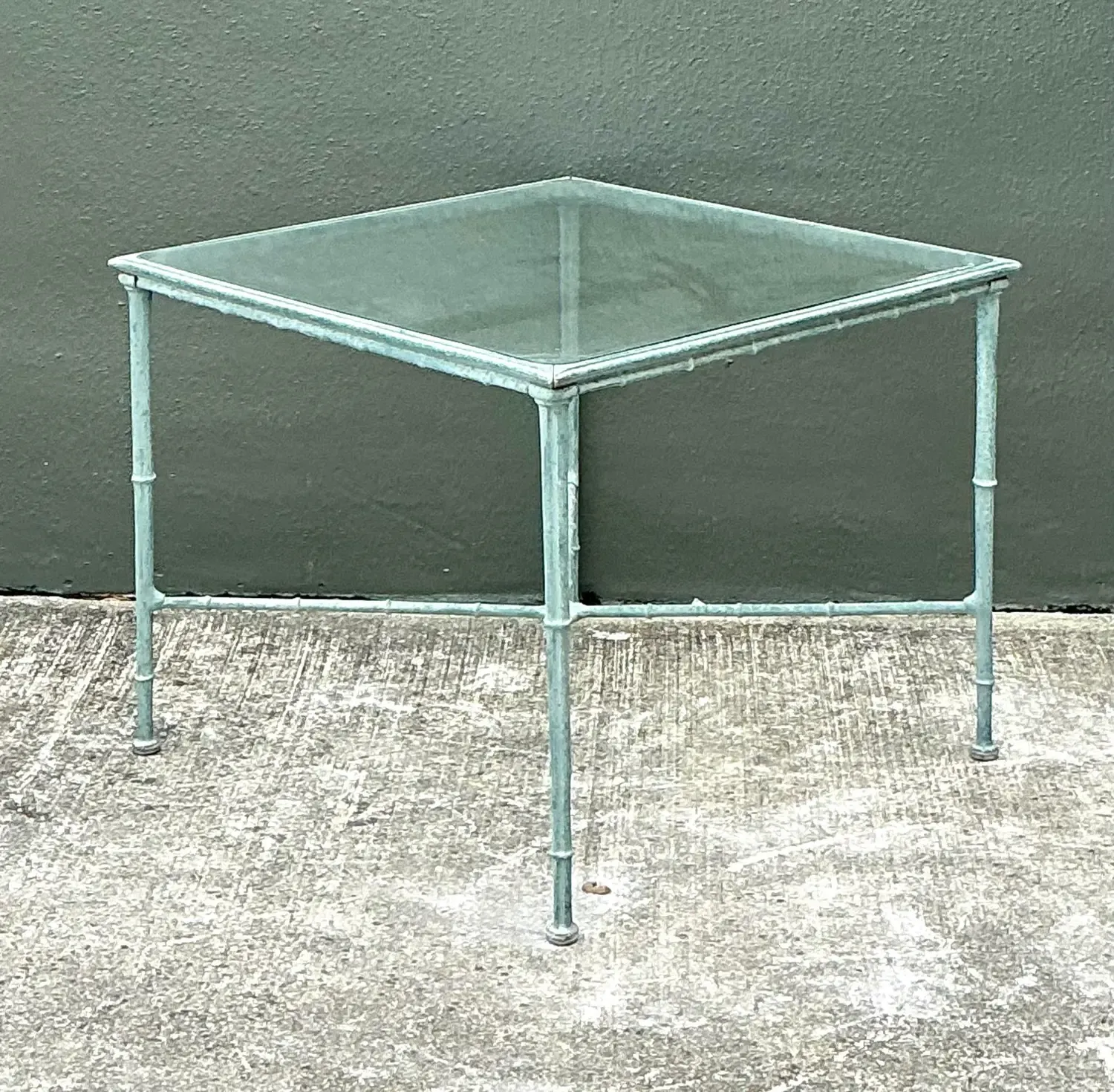 Vintage Cast Aluminum Outdoor Side Table After Brown Jordan — additional photo 5