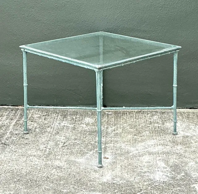 Vintage Cast Aluminum Outdoor Side Table After Brown Jordan — additional photo 5