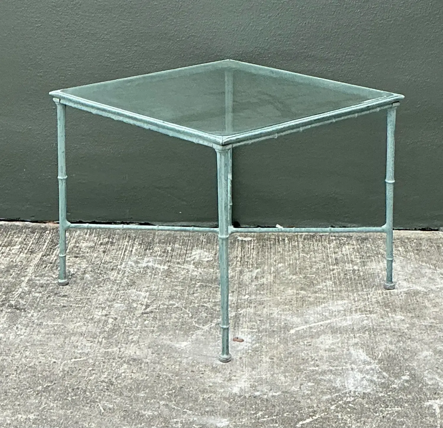 Vintage Cast Aluminum Outdoor Side Table After Brown Jordan — additional photo 6