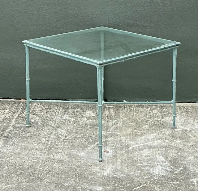Vintage Cast Aluminum Outdoor Side Table After Brown Jordan — additional photo 6