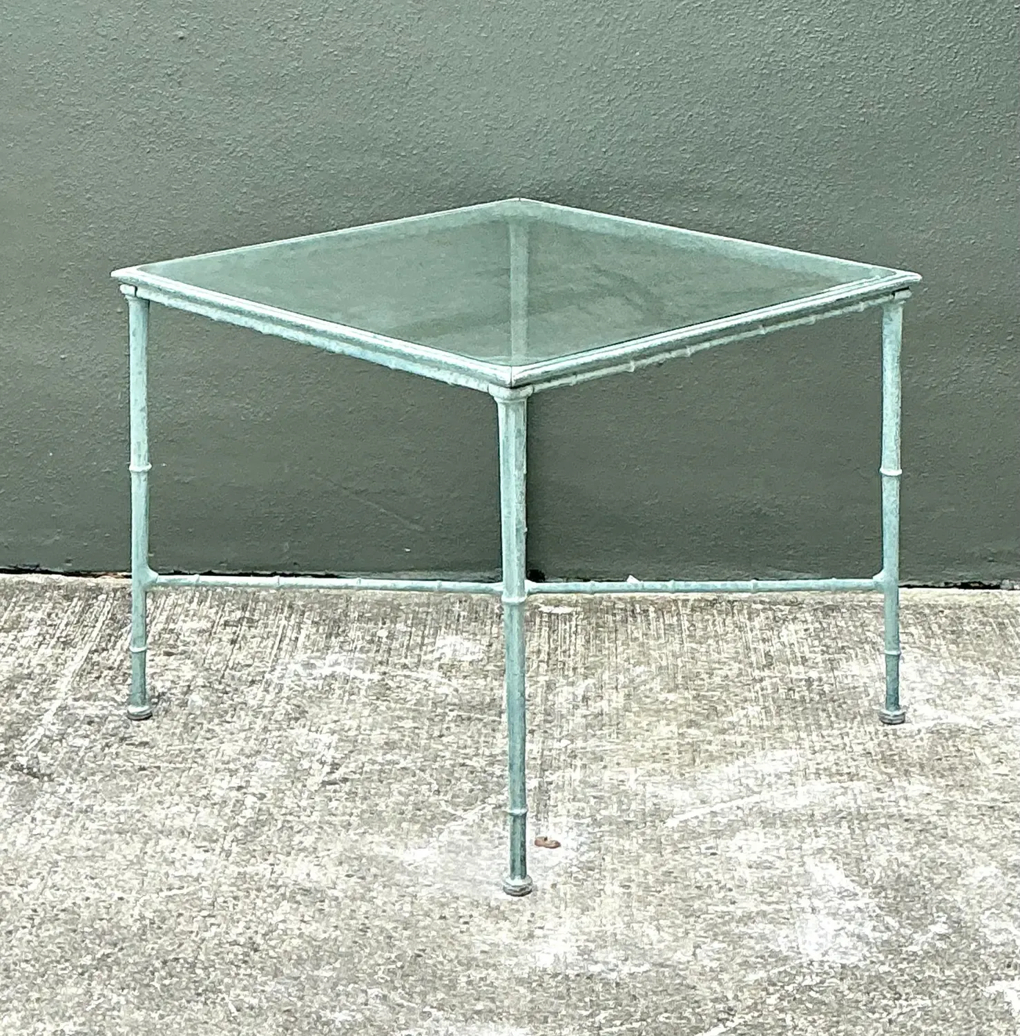 Vintage Cast Aluminum Outdoor Side Table After Brown Jordan — additional photo 7