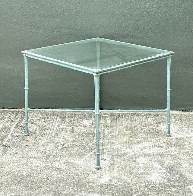 Vintage Cast Aluminum Outdoor Side Table After Brown Jordan — additional photo 7