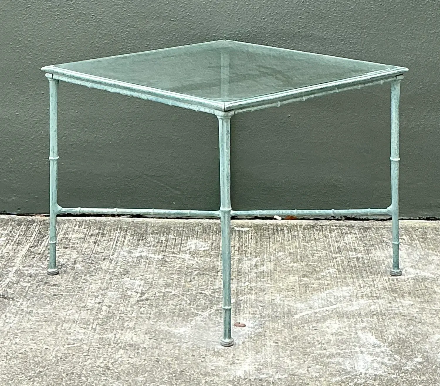 Vintage Cast Aluminum Outdoor Side Table After Brown Jordan — additional photo 8
