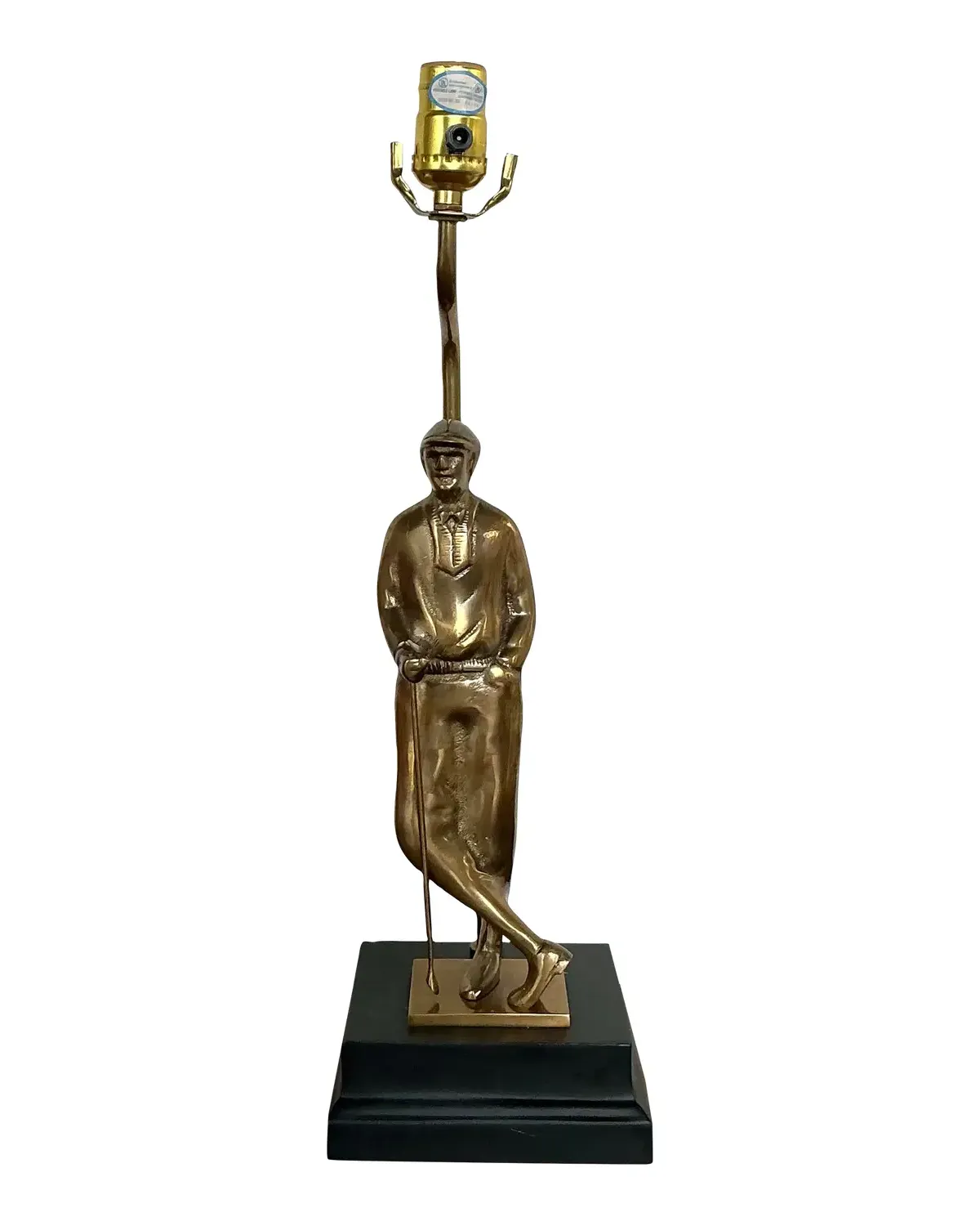 Vintage Cast Brass Vintage Golfer Lamp