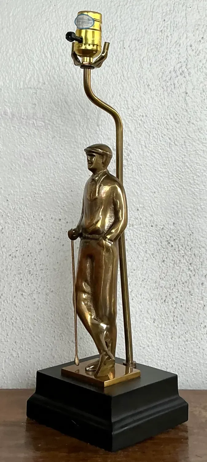 Vintage Cast Brass Vintage Golfer Lamp — additional photo 3