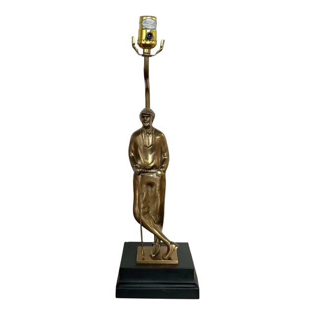 Vintage Cast Brass Vintage Golfer Lamp — additional photo 5