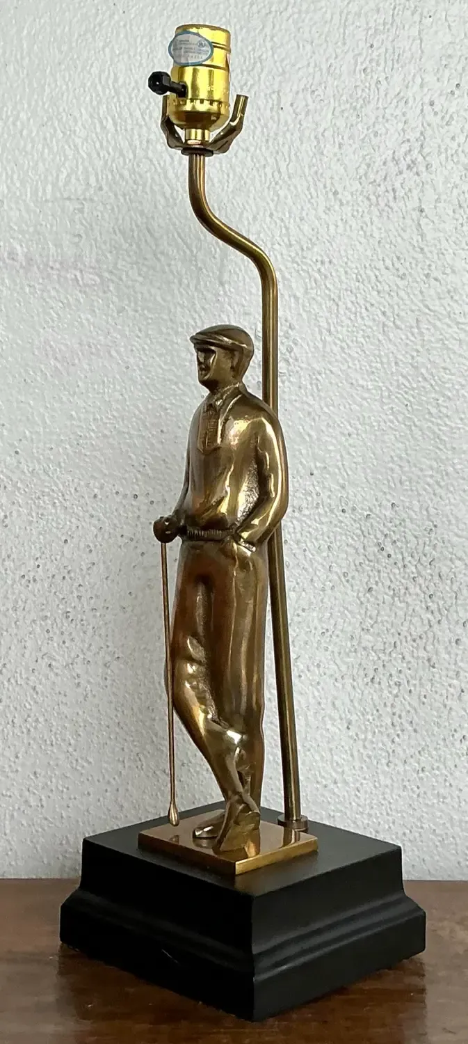Vintage Cast Brass Vintage Golfer Lamp — additional photo 7