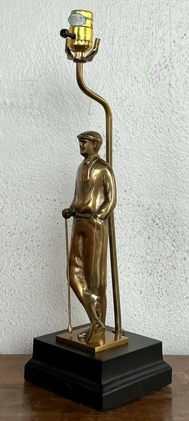Vintage Cast Brass Vintage Golfer Lamp — additional photo 8
