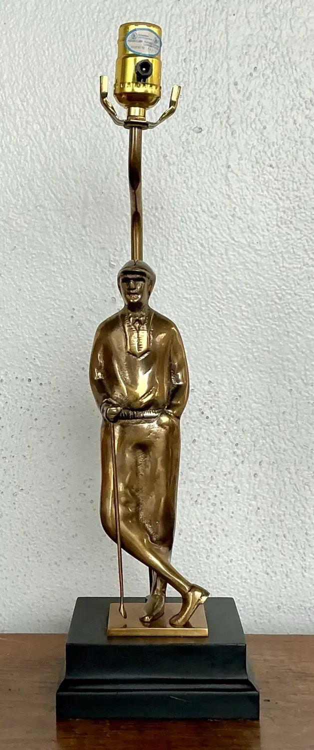 Vintage Cast Brass Vintage Golfer Lamp — additional photo 8