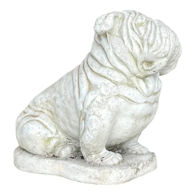 Vintage Cast Cement Bulldog Garden Statue — additional photo 1