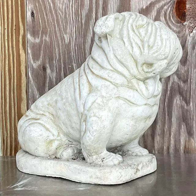 Vintage Cast Cement Bulldog Garden Statue — additional photo 2