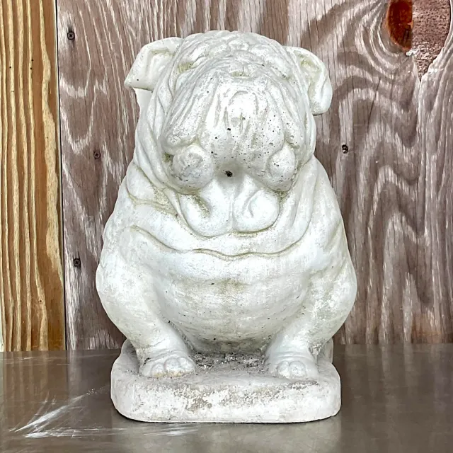 Vintage Cast Cement Bulldog Garden Statue — additional photo 6