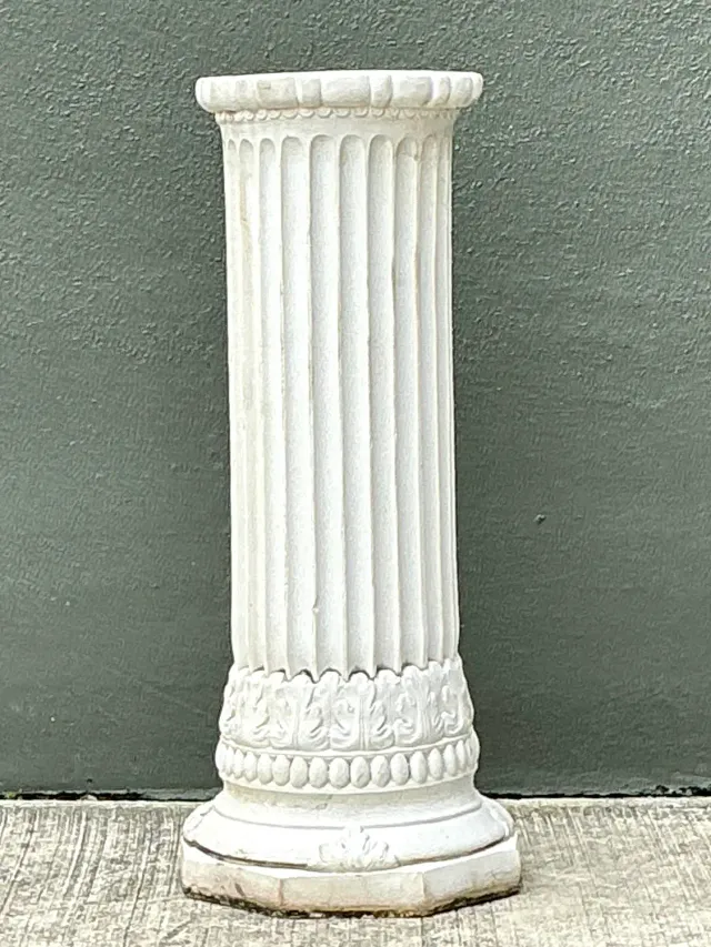 Vintage Cast Concrete Bust of Davin on Pedestal — additional photo 2