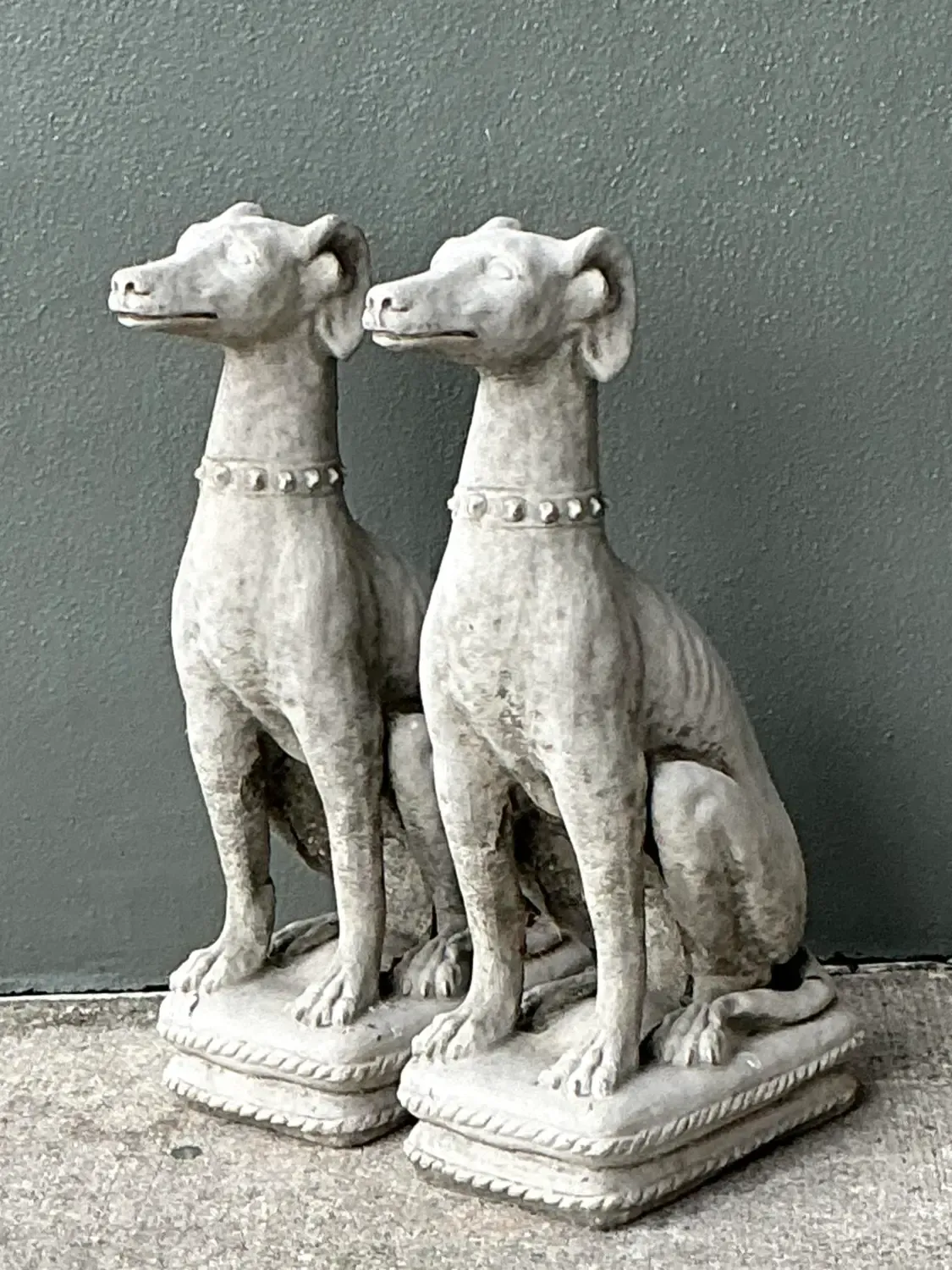 Vintage Cast Concrete Dogs - A Pair — additional photo 6