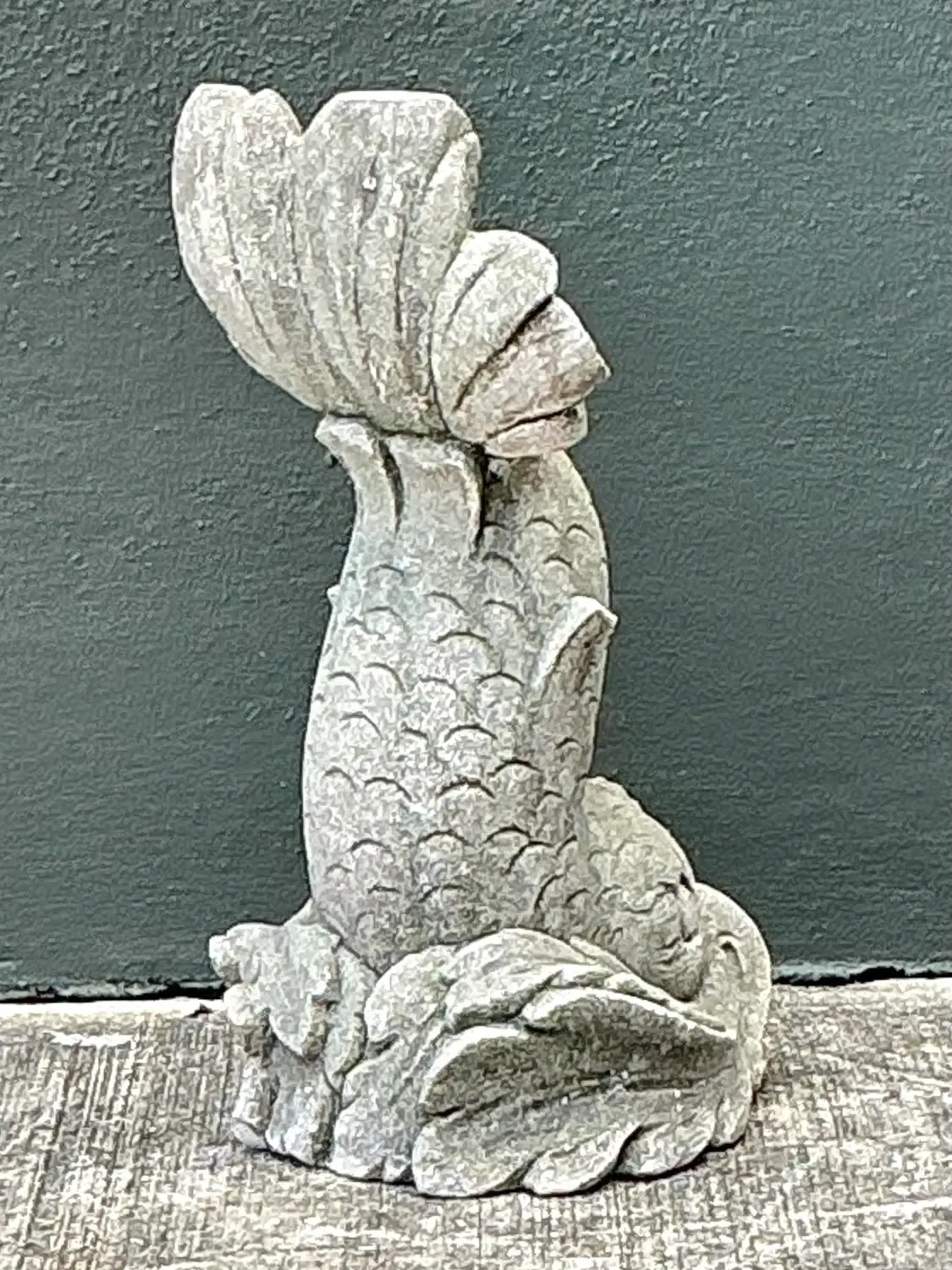 Vintage Cast Concrete Dolphin