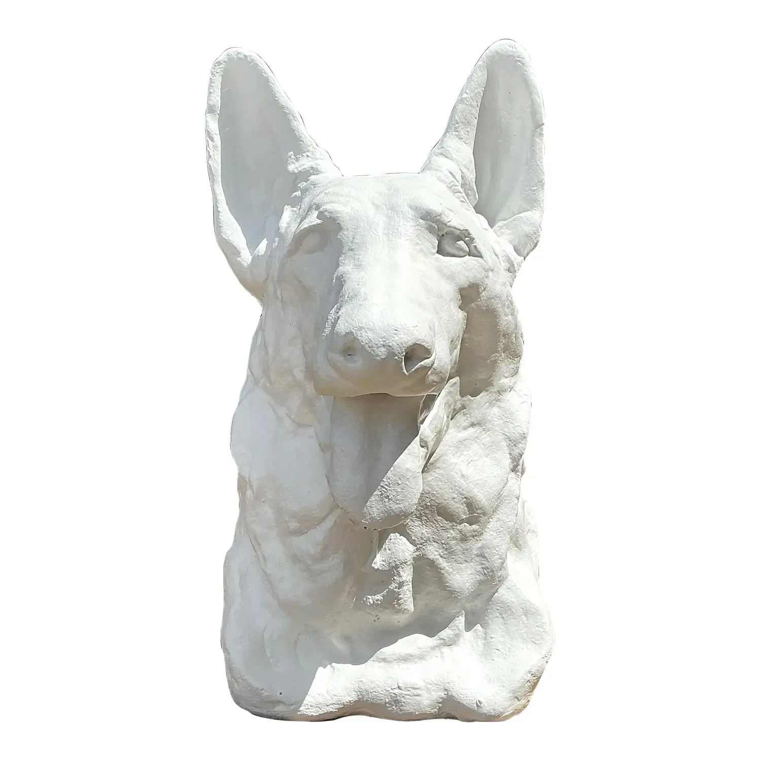 Vintage Cast Concrete German Shepherd Head — additional photo 1