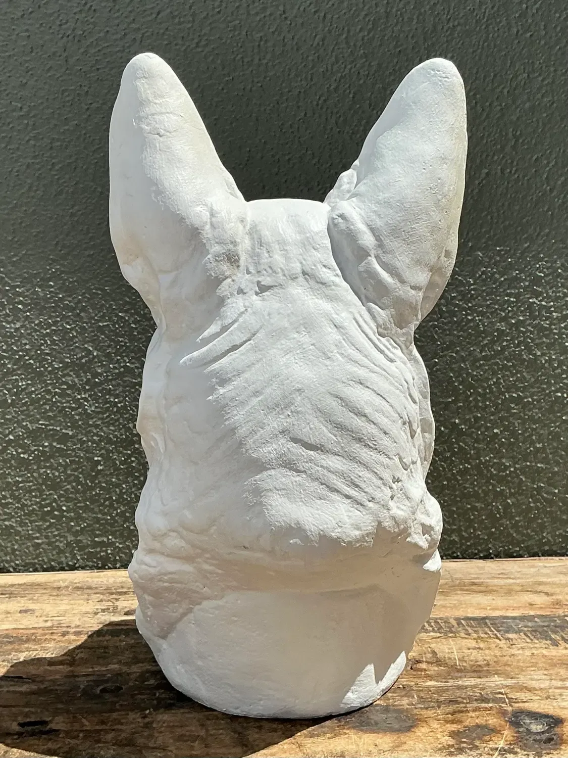 Vintage Cast Concrete German Shepherd Head — additional photo 2
