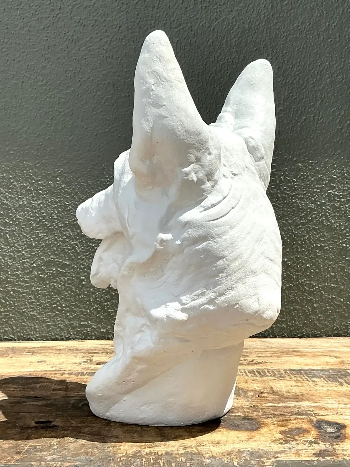 Vintage Cast Concrete German Shepherd Head — additional photo 4