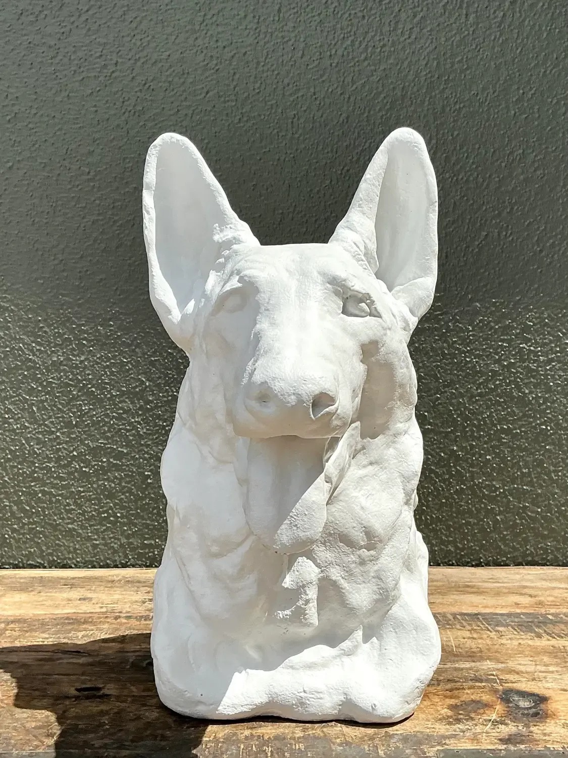 Vintage Cast Concrete German Shepherd Head — additional photo 6