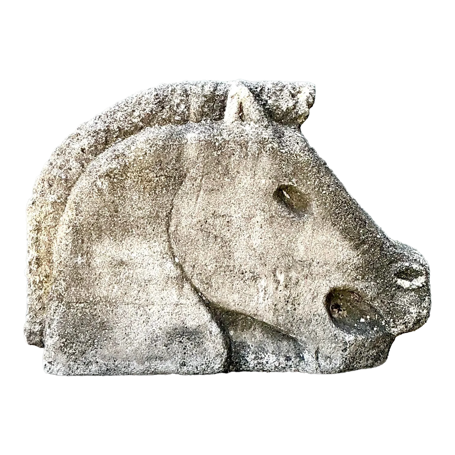 Vintage Cast Concrete Horse Head — additional photo 2