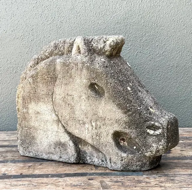 Vintage Cast Concrete Horse Head — additional photo 4