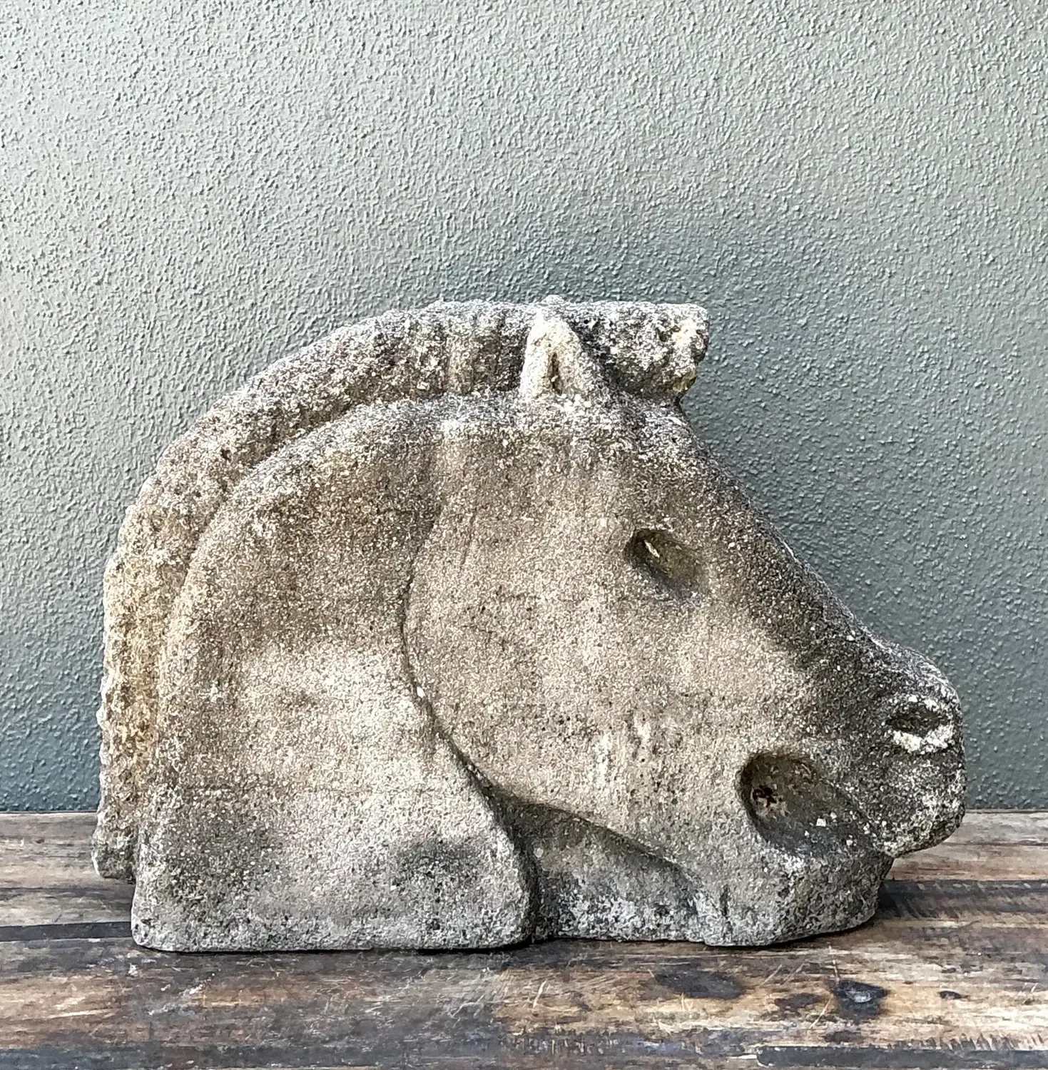 Vintage Cast Concrete Horse Head — additional photo 6